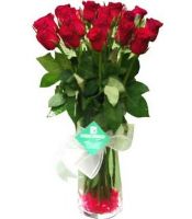 cam vazoda kırmızı güller